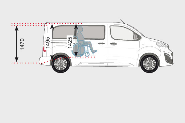 Peugeot Traveller Disabili Passo Corto Sedili Singoli Misure